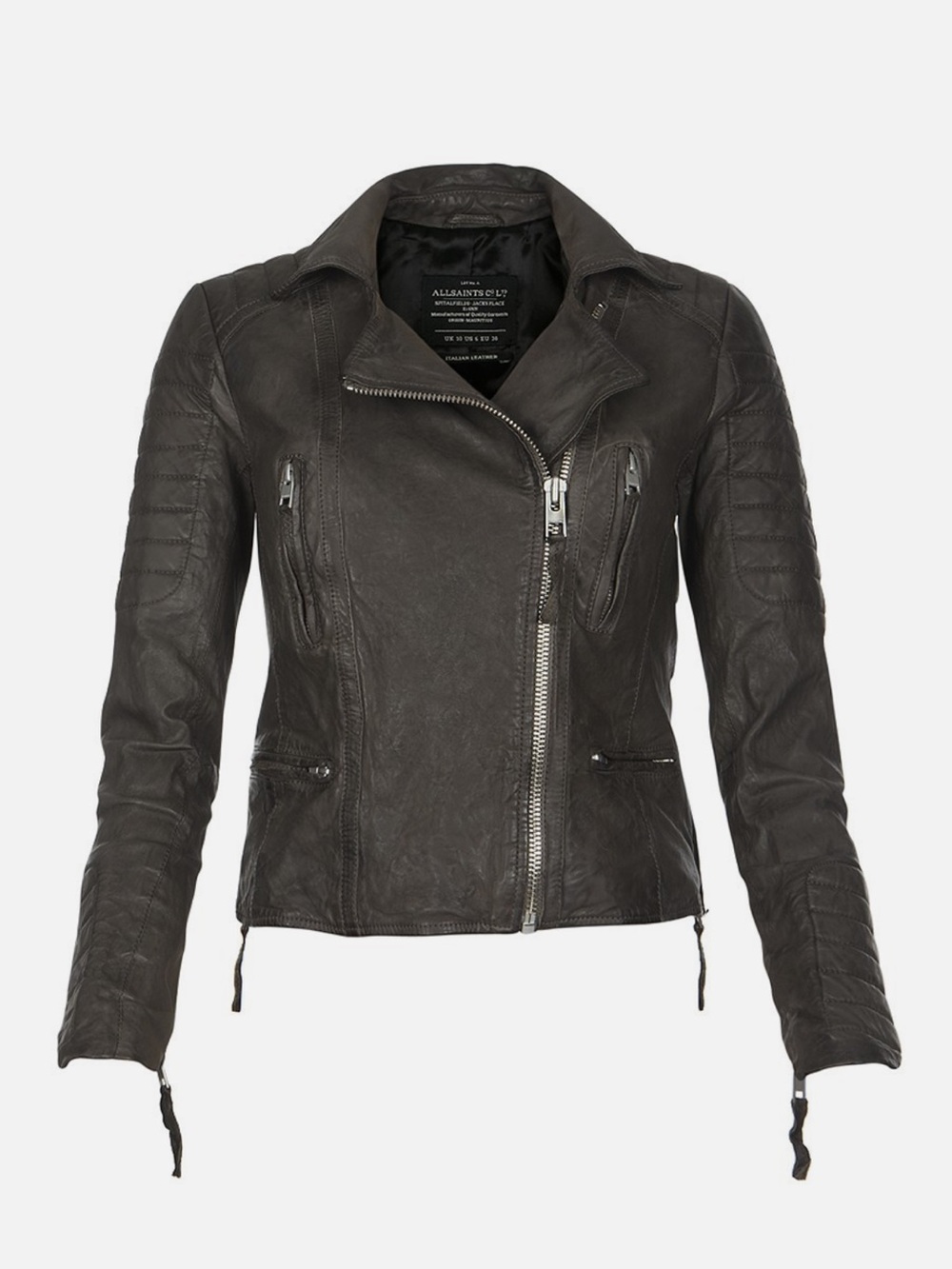 AllSaints Women's New SLATE Leather Biker Jacket size 0